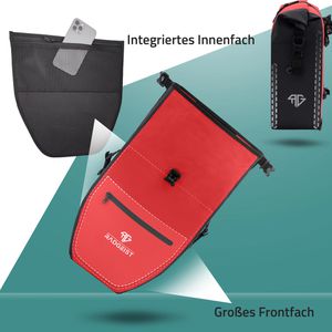 Produktbild für Gepäckträgertasche Radgeist RG-PB-RD-SET-56, rot, 56 Liter