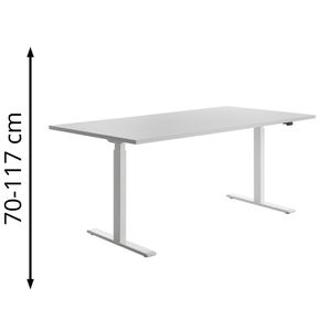 Produktbild für Schreibtisch Topstar E-Table, lichtgrau / weiß