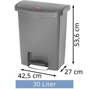 Produktbild für Mülleimer Rubbermaid Slim Jim Step-On, 1883600