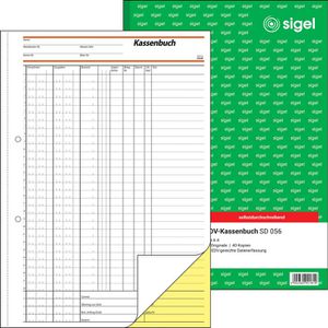 Kassenbuch Sigel SD056, EDV-Erfassung, A4