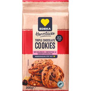 Produktbild für Kekse Edeka Herzstücke Triple Chocolate Cookies