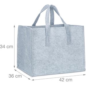 Produktbild für Kaminholztasche Relaxdays 10021970, grau