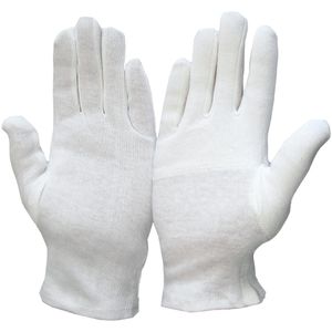 Medi-Inn Arbeitshandschuhe Trikot-Handschuhe, Baumwollhandschuhe, weiß, Größe 7, 12 Paar