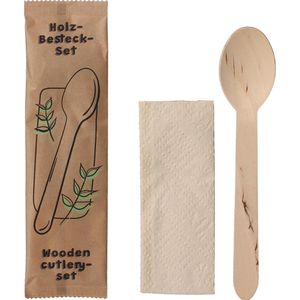 Einwegbesteck Biozoyg DSE06293, aus Holz, einzeln verpackt
