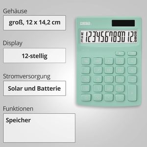 Produktbild für Taschenrechner DESQ New Generation Compact 3010005, mintgrün