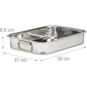 Produktbild für Bräter Relaxdays 10023739 L, aus Edelstahl