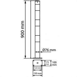 Produktbild für Absperrpfosten Schake 476PB, rot/weiß, aus Metall