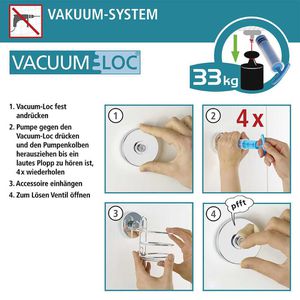 Produktbild für Duschablage Wenko Vacuum-Loc Wandablage, schwarz