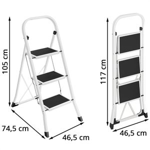 Produktbild für Klapptritt Songmics GSL03WT, weiß, aus Stahl