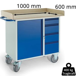 Produktbild für Werkstattwagen Rollcart 07-4363, Tragkraft 400 kg