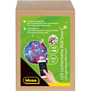 Produktbild für Lichterkette Idena 30521, RGB Smart, 100LED, innen