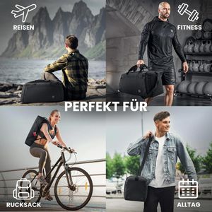 Produktbild für Sporttasche bemaxx Sports Bag, schwarz, mit Rucksackfunktion
