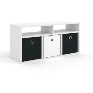 Produktbild für Bücherregal Vicco Hylda, weiß, mit 3 Faltboxen