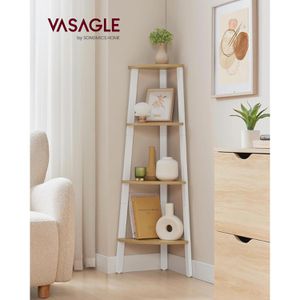 Produktbild für Bücherregal Vasagle LLS034Y70, weiß / eiche