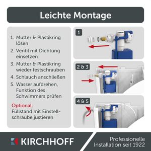 Produktbild für Füllventil Kirchhoff Universal-Schwimmerventil, 3/8 Zoll