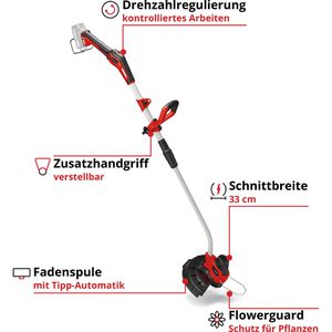 Produktbild für Rasentrimmer Einhell GE-CT 18/33 Li E-Solo, Akku