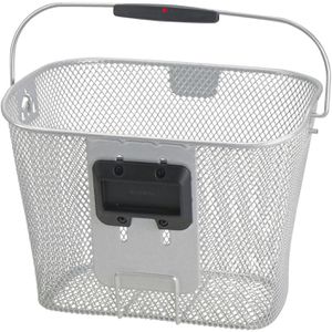 Produktbild für Fahrradkorb KLICKfix Uni, silber, aus Metall, 16 Liter