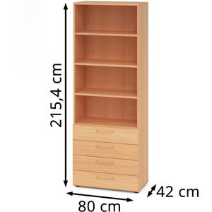 Produktbild für Kombischrank Hammerbacher Serie 9 Advanced, buche