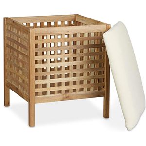 Produktbild für Wäschekorb Relaxdays Badhocker mit Sitzkissen