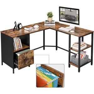 Produktbild für Schreibtisch Vasagle LWD75X, braun / schwarz