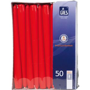Gies-Kerzen Kerzen 205-339000-33, Spitzkerzen, rot, Ø 2,2 cm, Höhe 24,5 cm, 50 Stück