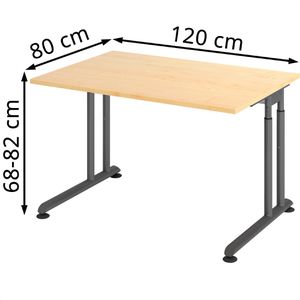 Produktbild für Schreibtisch Hammerbacher Z-Serie, ahorn / graphit