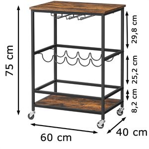 Produktbild für Küchenwagen Vasagle LRC087B01, vintage braun