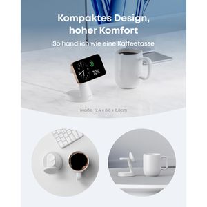 Produktbild für Ladestation Anker MagGo 3in1 Ständer Qi2, mit Magsafe, weiß