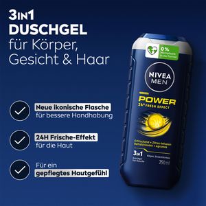 Produktbild für Duschgel Nivea Men Power 24h Fresh Effect 3in1