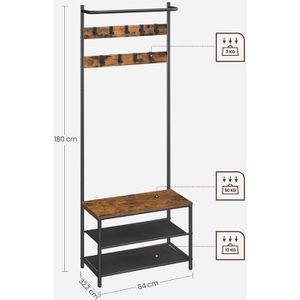 Produktbild für Garderobenständer Vasagle HSR411B01, schwarz