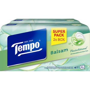 Produktbild für Taschentücher Tempo Balsam mit Mandelöl und Aloe Vera, Duo Box