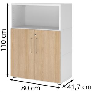 Produktbild für Kombischrank Hammerbacher FW38T2KG, eiche / weiß