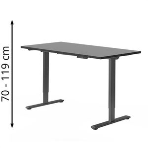 Produktbild für Schreibtisch FlexiSpot E1B Pro, schwarz / schwarz