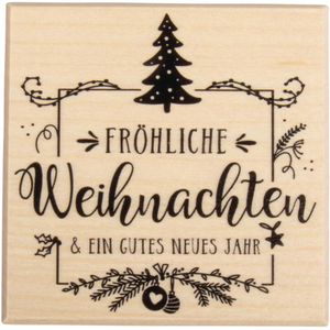 Produktbild für Motivstempel Rayher 29242000 Fröhliche Weihnachten, aus Holz