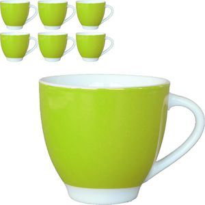 Van-Well Kaffeetassen Vario grün, 200ml, Porzellan, 6 Stück , 6 Stück