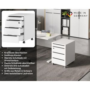 Produktbild für Rollcontainer Germania Mailand 4376-84, aus Holz, weiß