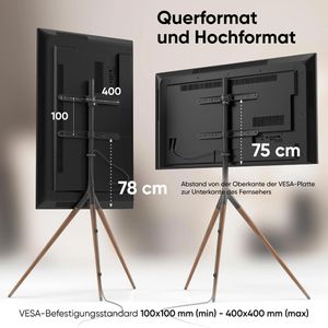 Produktbild für TV-Ständer Onkron TS1220-B, Buche/schwarz, Metall &amp; Holz