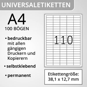 Produktbild für Universaletiketten TopStick labels, 8727, weiß