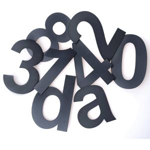 Produktbild für Hausnummer Metzler Arial, anthrazit aus Edelstahl