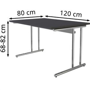 Produktbild für Schreibtisch Kerkmann Artline, anthrazit / chrom