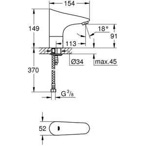 Produktbild für Waschtischarmatur GROHE Europlus E, 36208001, verchromt
