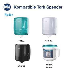 Produktbild für Putztuchrolle Tork Reflex, 473391, M4, Recyclingpapier, blau