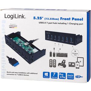 Produktbild für USB-Hub LogiLink UA0342, schwarz, intern