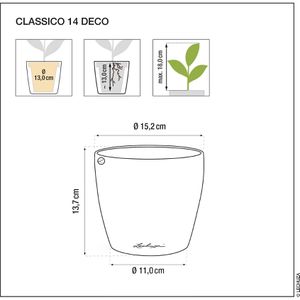 Produktbild für Übertopf Lechuza CLASSICO Color DECO 14, lindgrün, Ø 15x14 cm