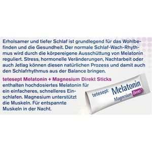 Produktbild für Melatonin tetesept Direkt, 20 Portionen Granulat für 20 Nächte