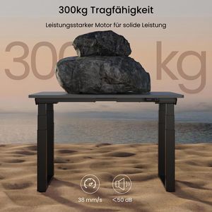 Produktbild für Schreibtisch FlexiSpot E7QB, schwarz / schwarz