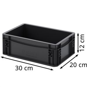 Produktbild für Eurobox AUER ESD EG 32/12 HG, schwarz, 5,3 Liter