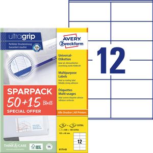Universaletiketten Zweckform 6175-65, weiß