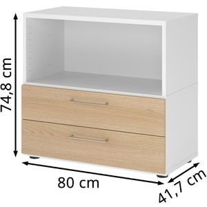 Produktbild für Kombischrank Hammerbacher FW28S2, weiß / eiche