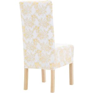 Produktbild für Stuhlhusse vidaXL 133574, elastisch, weiß / gold